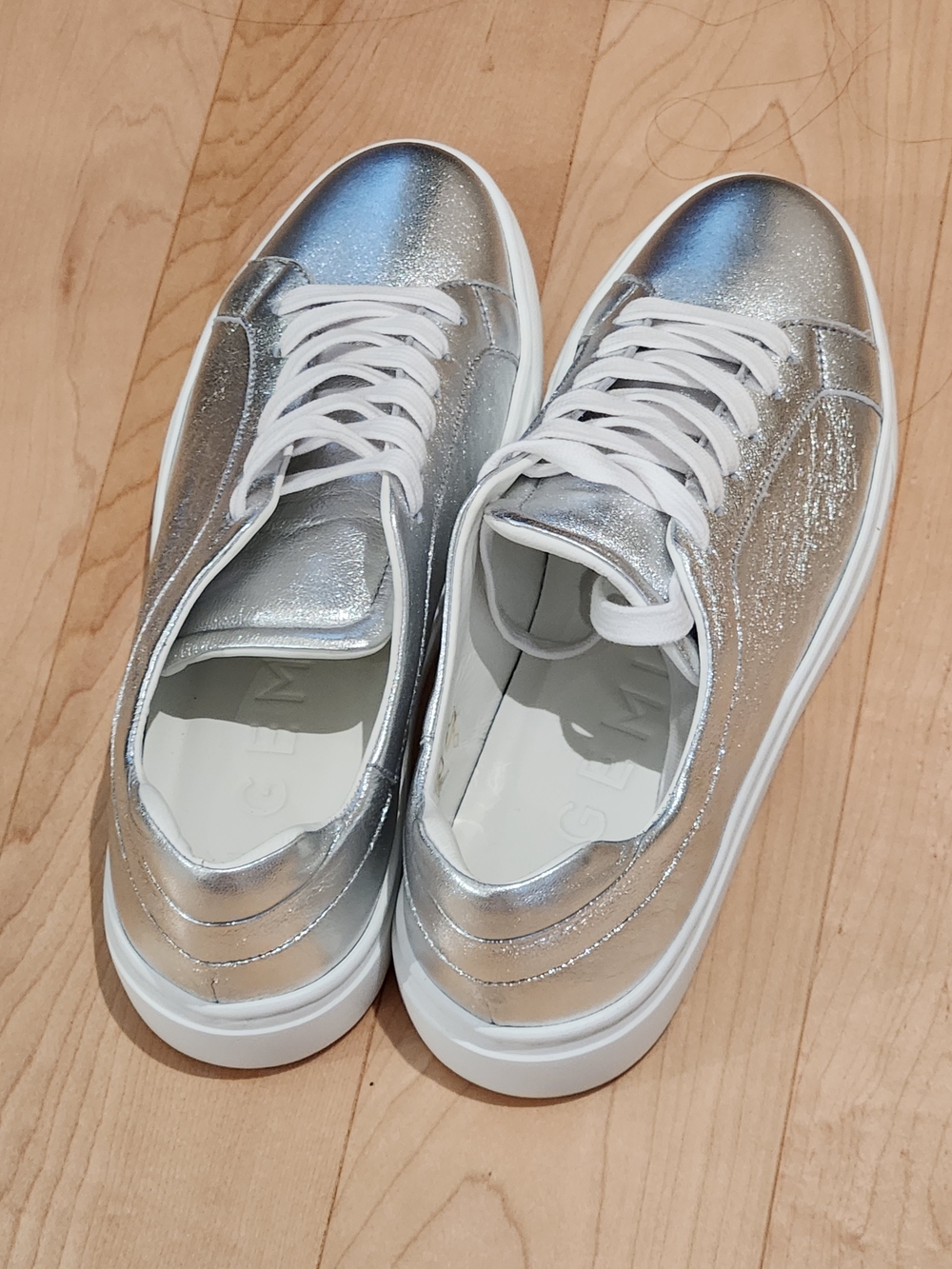 Metallic Silver Sneakers for Women